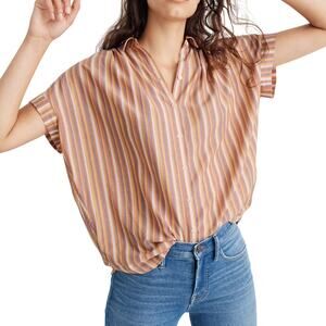 Madewell Oversized Button Up Rainbow Sierra Stripe Central Shirt Size Medium